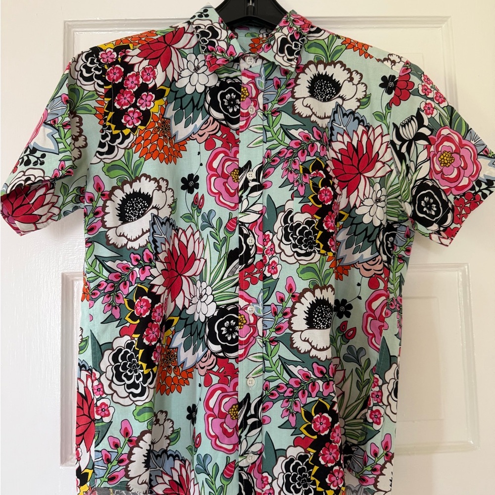 Sisters Men's Floral Short-Sleeve Button-Up Tropical Shirt XS